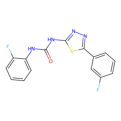 1-(2-Fluorophenyl)-3-[5-(3-fluorophenyl)-1,3,4-thiadiazol-2-yl]urea structure