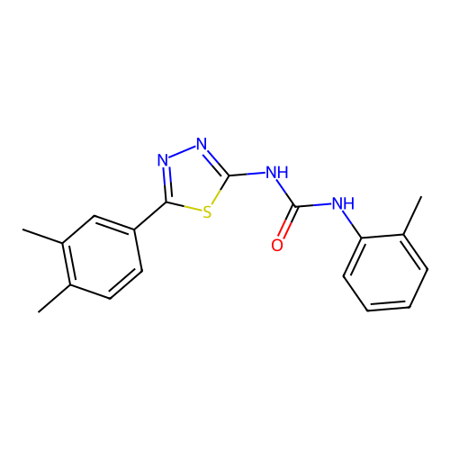 1-[5-(3,4-Dimethylphenyl)-1,3,4-thiadiazol-2-yl]-3-(2-methylphenyl)urea structure