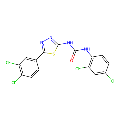 1-(2,4-Dichlorophenyl)-3-[5-(3,4-dichlorophenyl)-1,3,4-thiadiazol-2-yl]urea structure