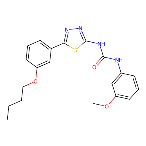 1-[5-(3-Butoxyphenyl)-1,3,4-thiadiazol-2-yl]-3-(3-methoxyphenyl)urea structure