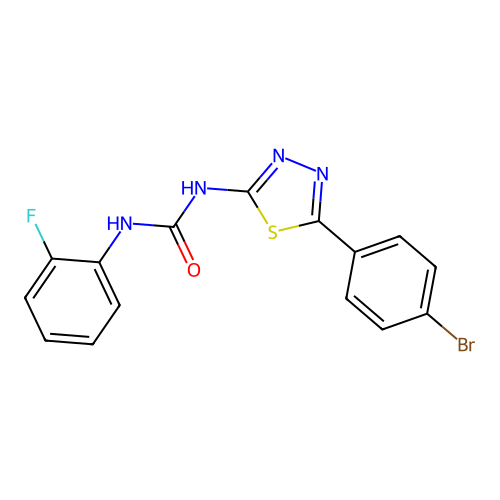 1-[5-(4-Bromophenyl)-1,3,4-thiadiazol-2-yl]-3-(2-fluorophenyl)urea structure