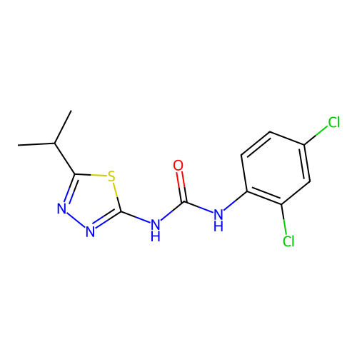 1-(2,4-Dichlorophenyl)-3-[5-(propan-2-yl)-1,3,4-thiadiazol-2-yl]urea structure