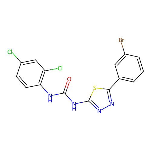 1-[5-(3-Bromophenyl)-1,3,4-thiadiazol-2-yl]-3-(2,4-dichlorophenyl)urea structure