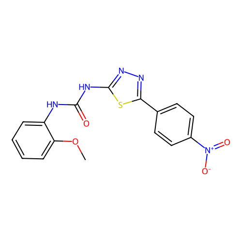 1-(2-Methoxyphenyl)-3-(5-(4-nitrophenyl)-1,3,4-thiadiazol-2-yl)urea structure