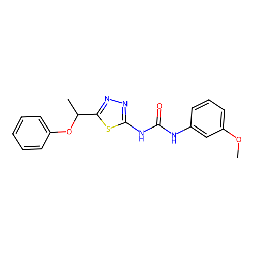 1-(3-Methoxyphenyl)-3-[5-(1-phenoxyethyl)-1,3,4-thiadiazol-2-yl]urea structure