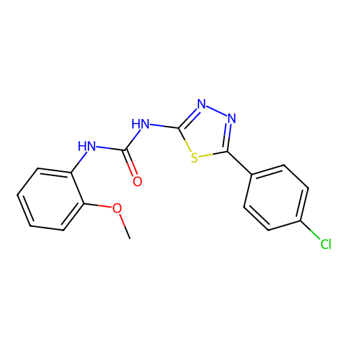 1-[5-(4-Chlorophenyl)-1,3,4-thiadiazol-2-yl]-3-(2-methoxyphenyl)urea structure