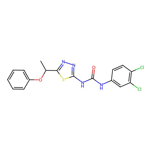 1-(3,4-Dichlorophenyl)-3-[5-(1-phenoxyethyl)-1,3,4-thiadiazol-2-yl]urea structure