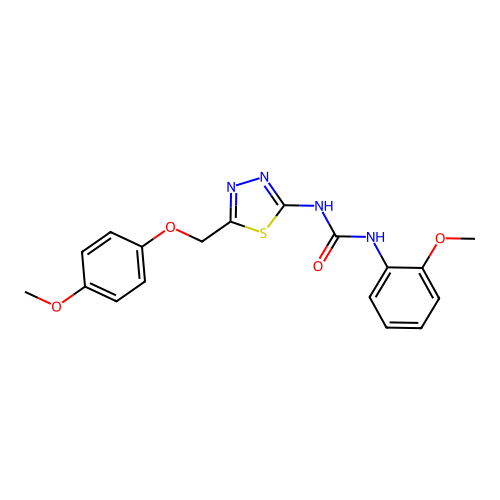 1-{5-[(4-Methoxyphenoxy)methyl]-1,3,4-thiadiazol-2-yl}-3-(2-methoxyphenyl)urea structure