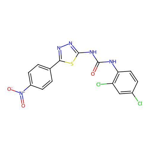 1-(2,4-Dichlorophenyl)-3-[5-(4-nitrophenyl)-1,3,4-thiadiazol-2-yl]urea structure