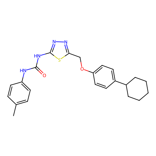 1-{5-[(4-Cyclohexylphenoxy)methyl]-1,3,4-thiadiazol-2-yl}-3-(4-methylphenyl)urea structure