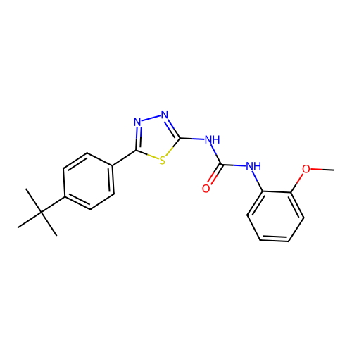 1-[5-(4-Tert-butylphenyl)-1,3,4-thiadiazol-2-yl]-3-(2-methoxyphenyl)urea structure