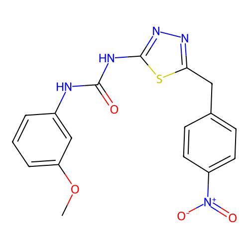 1-(3-Methoxyphenyl)-3-[5-(4-nitrobenzyl)-1,3,4-thiadiazol-2-yl]urea structure