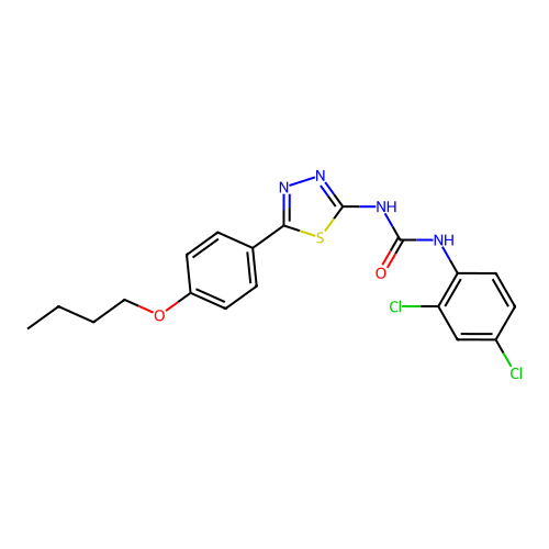 1-[5-(4-Butoxyphenyl)-1,3,4-thiadiazol-2-yl]-3-(2,4-dichlorophenyl)urea structure