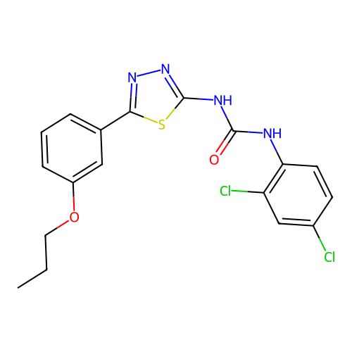 1-(2,4-Dichlorophenyl)-3-[5-(3-propoxyphenyl)-1,3,4-thiadiazol-2-yl]urea structure