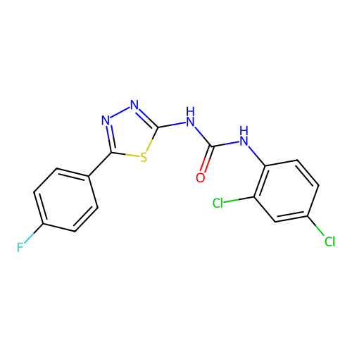 1-(2,4-Dichlorophenyl)-3-[5-(4-fluorophenyl)-1,3,4-thiadiazol-2-yl]urea structure