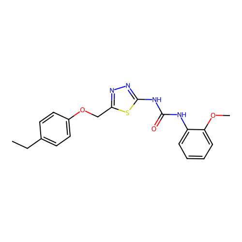 1-{5-[(4-Ethylphenoxy)methyl]-1,3,4-thiadiazol-2-yl}-3-(2-methoxyphenyl)urea structure