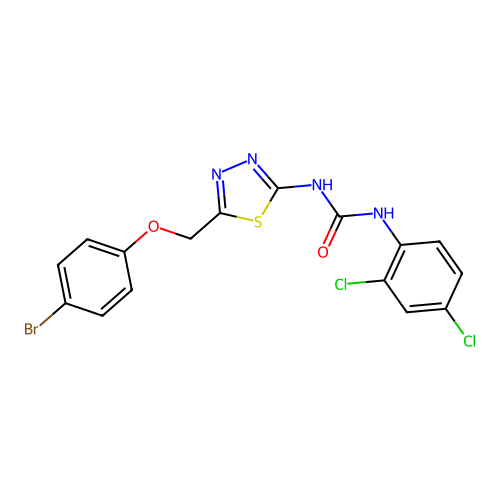 1-{5-[(4-Bromophenoxy)methyl]-1,3,4-thiadiazol-2-yl}-3-(2,4-dichlorophenyl)urea structure