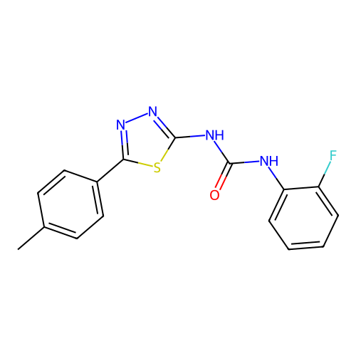 1-(2-Fluorophenyl)-3-[5-(4-methylphenyl)-1,3,4-thiadiazol-2-yl]urea structure