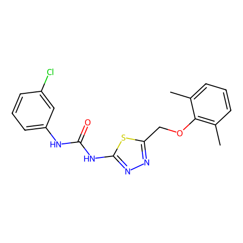 1-(3-Chlorophenyl)-3-(5-((2,6-dimethylphenoxy)methyl)-1,3,4-thiadiazol-2-yl)urea structure