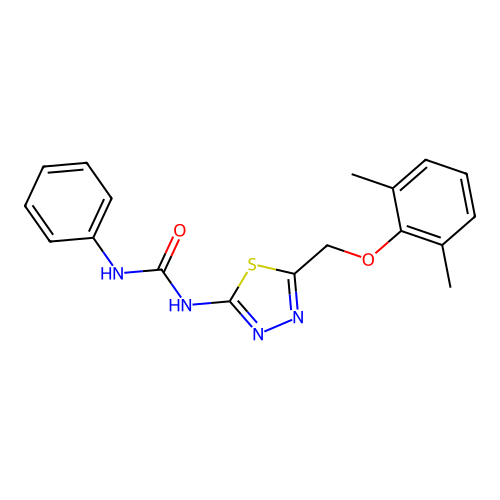 1-{5-[(2,6-Dimethylphenoxy)methyl]-1,3,4-thiadiazol-2-yl}-3-phenylurea structure