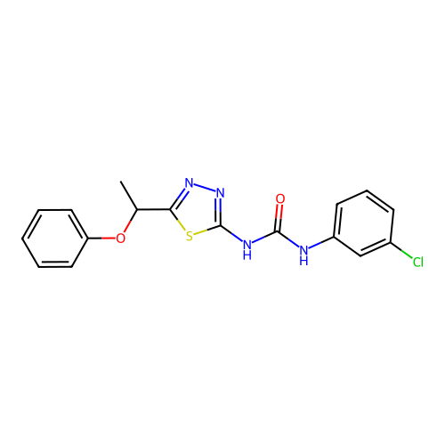 1-(3-Chlorophenyl)-3-[5-(1-phenoxyethyl)-1,3,4-thiadiazol-2-yl]urea structure