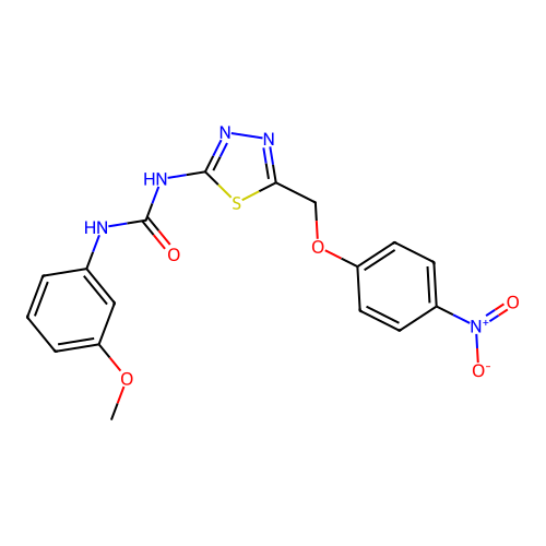 1-(3-Methoxyphenyl)-3-{5-[(4-nitrophenoxy)methyl]-1,3,4-thiadiazol-2-yl}urea structure