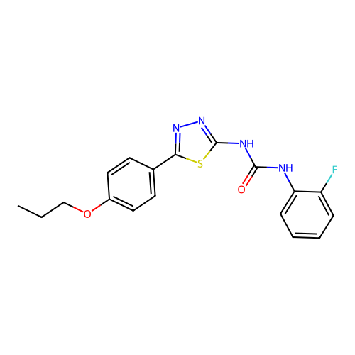 1-(2-Fluorophenyl)-3-[5-(4-propoxyphenyl)-1,3,4-thiadiazol-2-yl]urea structure