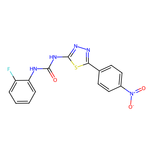 1-(2-Fluorophenyl)-3-[5-(4-nitrophenyl)-1,3,4-thiadiazol-2-yl]urea structure