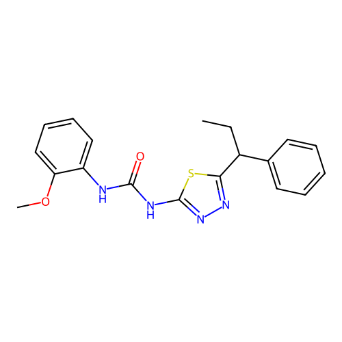 1-(2-Methoxyphenyl)-3-[5-(1-phenylpropyl)-1,3,4-thiadiazol-2-yl]urea structure