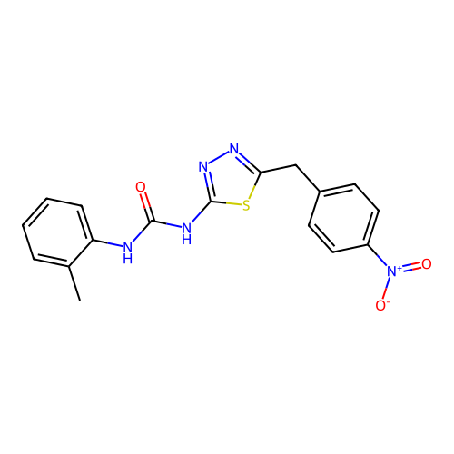 N-(2-methylphenyl)-N'-[5-(4-nitrobenzyl)-1,3,4-thiadiazol-2-yl]urea structure