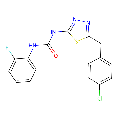 1-[5-(4-Chlorobenzyl)-1,3,4-thiadiazol-2-yl]-3-(2-fluorophenyl)urea structure