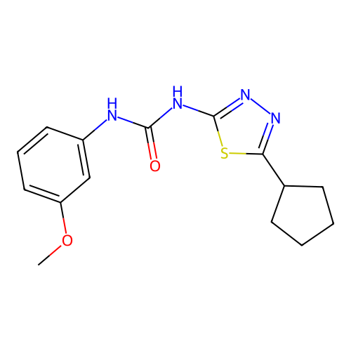 1-(5-Cyclopentyl-1,3,4-thiadiazol-2-yl)-3-(3-methoxyphenyl)urea structure