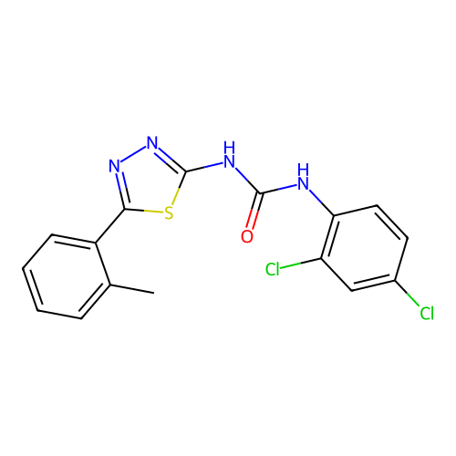 1-(2,4-dichlorophenyl)-3-(5-(o-tolyl)-1,3,4-thiadiazol-2-yl)urea structure