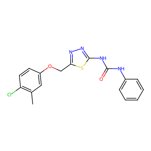 1-{5-[(4-Chloro-3-methylphenoxy)methyl]-1,3,4-thiadiazol-2-yl}-3-phenylurea structure