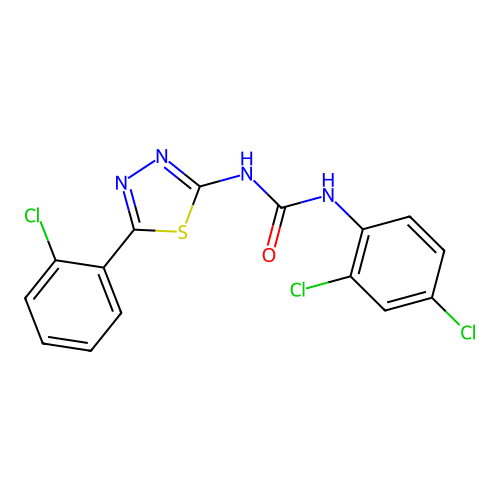 1-[5-(2-Chlorophenyl)-1,3,4-thiadiazol-2-yl]-3-(2,4-dichlorophenyl)urea structure