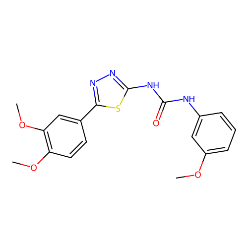1-[5-(3,4-Dimethoxyphenyl)-1,3,4-thiadiazol-2-yl]-3-(3-methoxyphenyl)urea structure