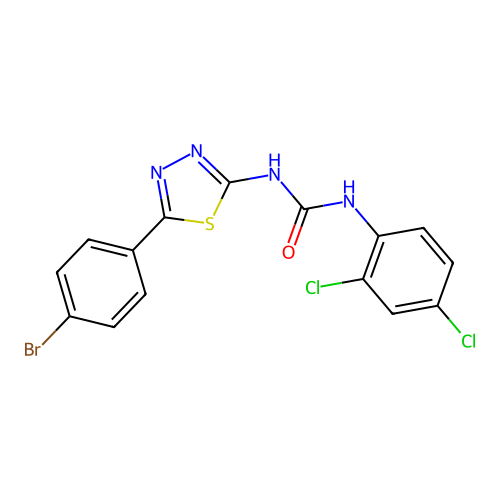 1-[5-(4-Bromophenyl)-1,3,4-thiadiazol-2-yl]-3-(2,4-dichlorophenyl)urea structure