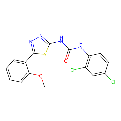 1-(2,4-Dichlorophenyl)-3-[5-(2-methoxyphenyl)-1,3,4-thiadiazol-2-yl]urea structure