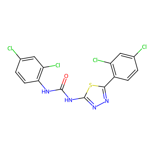 1-(2,4-Dichlorophenyl)-3-[5-(2,4-dichlorophenyl)-1,3,4-thiadiazol-2-yl]urea structure
