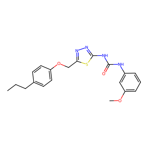 1-(3-Methoxyphenyl)-3-(5-((4-propylphenoxy)methyl)-1,3,4-thiadiazol-2-yl)urea structure
