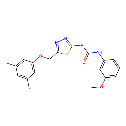 1-{5-[(3,5-dimethylphenoxy)methyl]-1,3,4-thiadiazol-2-yl}-3-(3-methoxyphenyl)urea structure