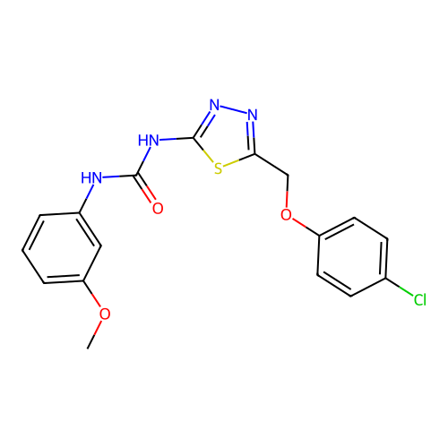 1-{5-[(4-Chlorophenoxy)methyl]-1,3,4-thiadiazol-2-yl}-3-(3-methoxyphenyl)urea structure