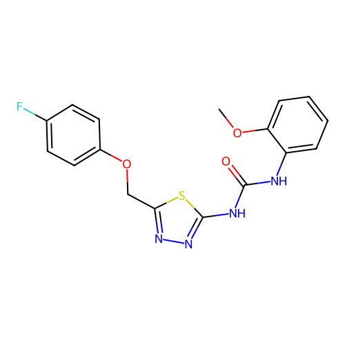 1-(5-((4-Fluorophenoxy)methyl)-1,3,4-thiadiazol-2-yl)-3-(2-methoxyphenyl)urea structure