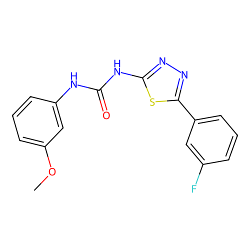 1-[5-(3-Fluorophenyl)-1,3,4-thiadiazol-2-yl]-3-(3-methoxyphenyl)urea structure