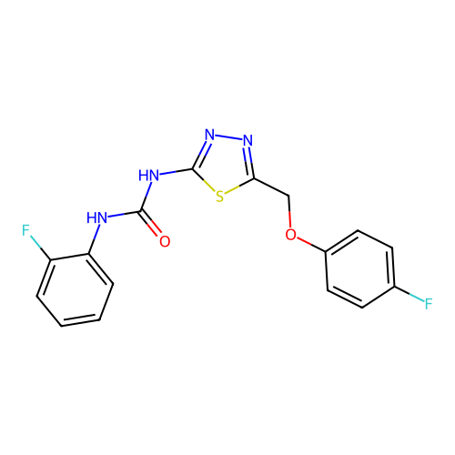 1-{5-[(4-Fluorophenoxy)methyl]-1,3,4-thiadiazol-2-yl}-3-(2-fluorophenyl)urea structure