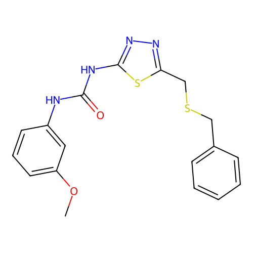 1-{5-[(Benzylsulfanyl)methyl]-1,3,4-thiadiazol-2-yl}-3-(3-methoxyphenyl)urea structure
