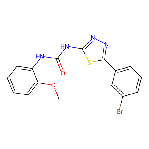 1-[5-(3-Bromophenyl)-1,3,4-thiadiazol-2-yl]-3-(2-methoxyphenyl)urea structure