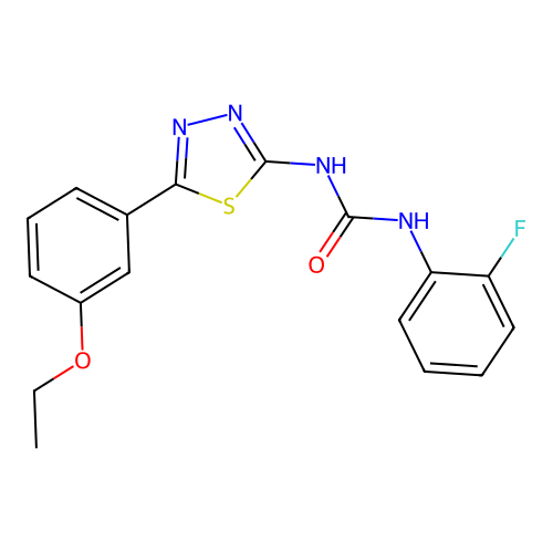 1-[5-(3-Ethoxyphenyl)-1,3,4-thiadiazol-2-yl]-3-(2-fluorophenyl)urea structure