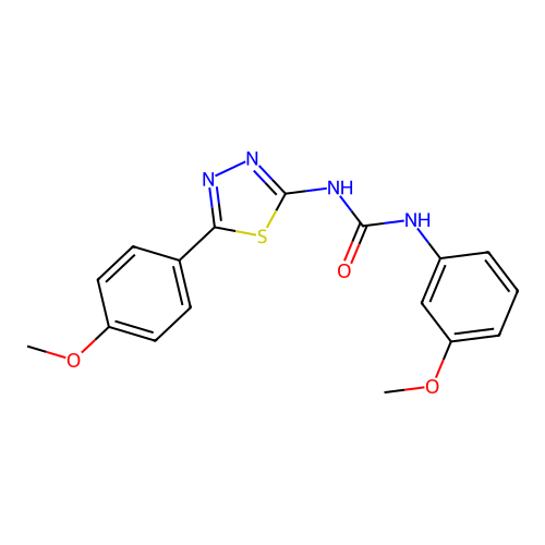1-(3-Methoxyphenyl)-3-(5-(4-methoxyphenyl)-1,3,4-thiadiazol-2-yl)urea structure