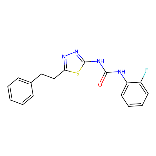 1-(2-Fluorophenyl)-3-(5-phenethyl-1,3,4-thiadiazol-2-yl)urea structure